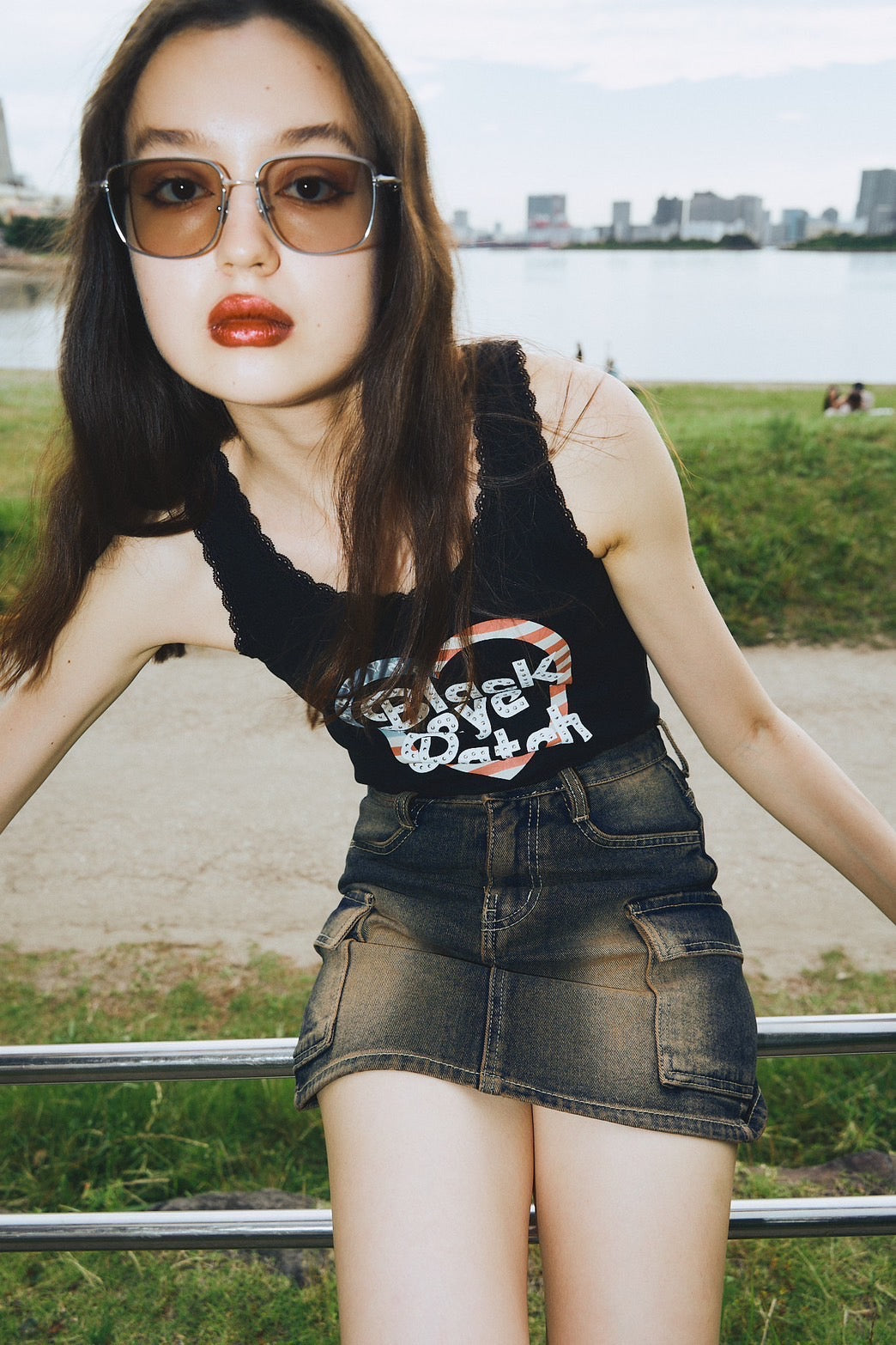 SIDE POCKET DENIM MINI SKIRT