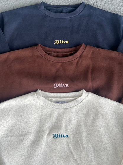 DIIVA stone logo sweat tops
